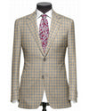 Ethomas Tan Grey Tartan Plaid 130er Wolljacke
