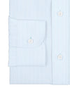 Muave Blue Stripes on White Silk