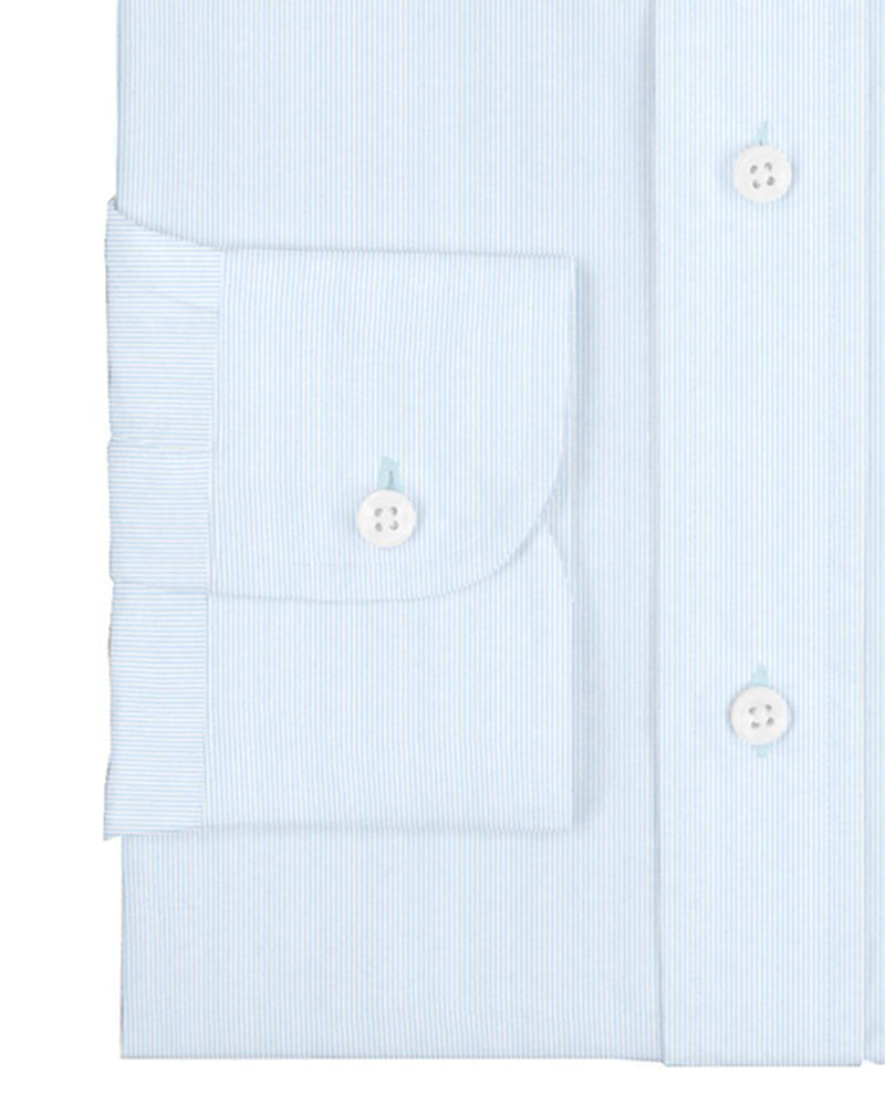 Muave Blue Stripes on White Silk