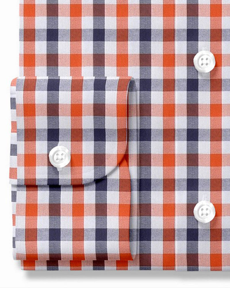 Vichy orange, blanc et marine
