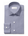 Chemise d'affaires blanche à rayures bleues