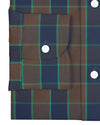 Grands carreaux bleu marine, marron et vert