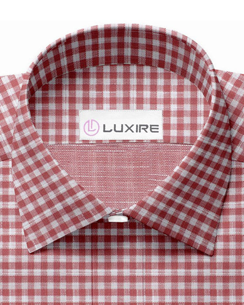 Weicher heller Sommer: Roter weißer Mini-Gingham-Chambray