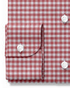 Weicher heller Sommer: Roter weißer Mini-Gingham-Chambray