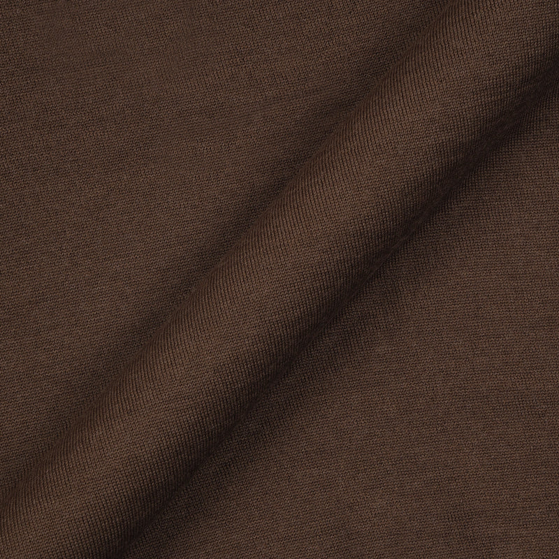 EZS Merino-Wollpolo, braun, langärmlig