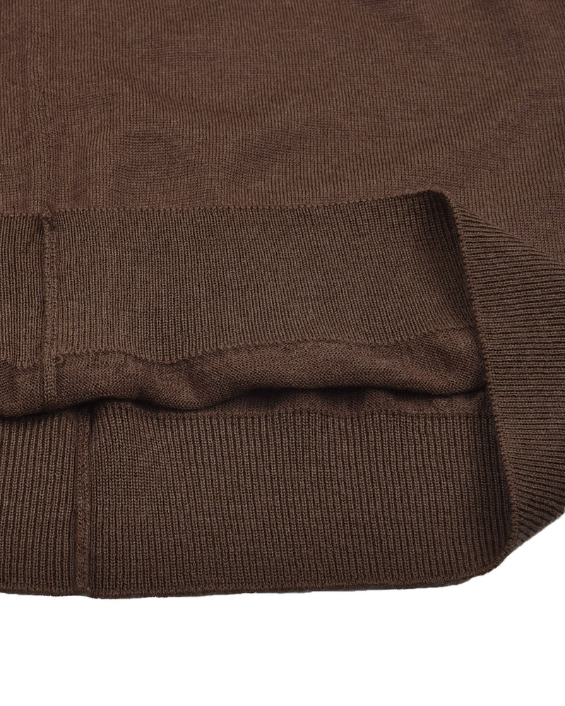 EZS Merino-Wollpolo, braun, langärmlig