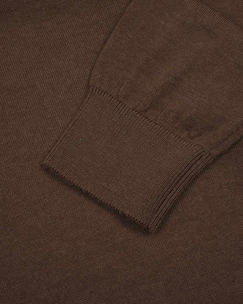EZS Merino-Wollpolo, braun, langärmlig