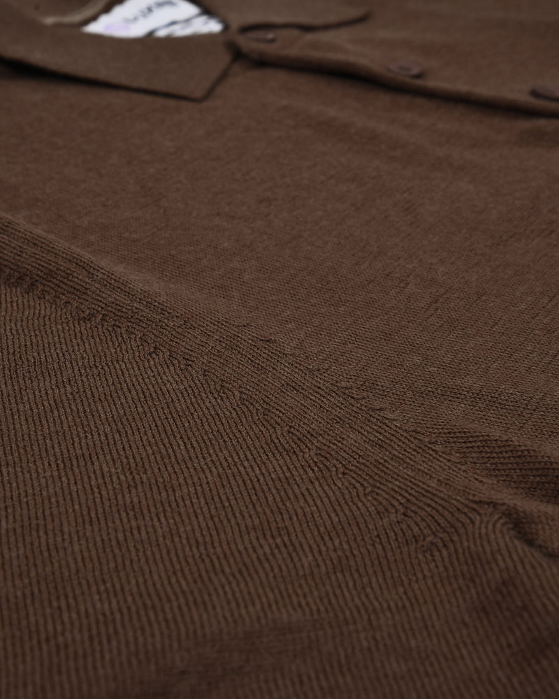 EZS Merino-Wollpolo, braun, langärmlig