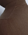 EZS Merino-Wollpolo, braun, langärmlig