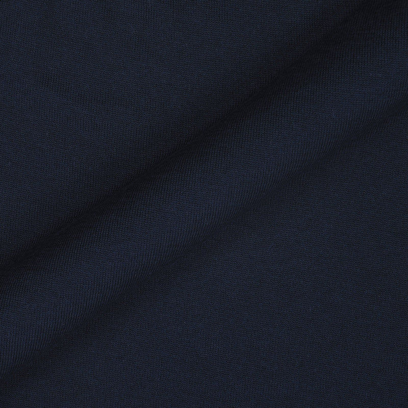 Marineblaues Langarm-Poloshirt aus Merinowolle von EZS