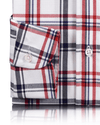 Klassisches Oxford-Hemd mit Karomuster in Rot, Marineblau und Weiß