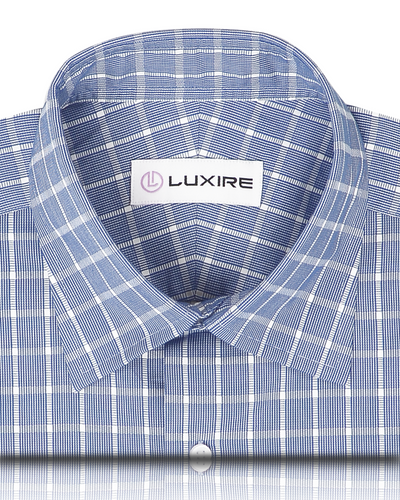 Navy Blue with White Grid Shirt