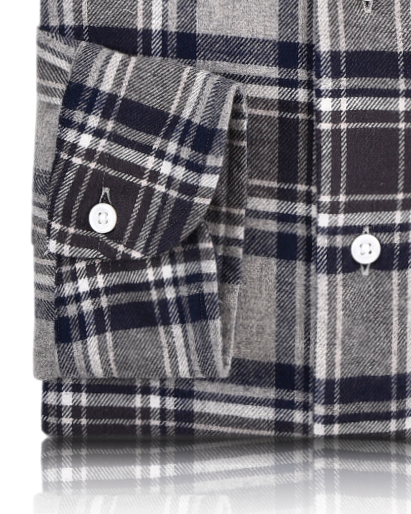 Chemise en flanelle à carreaux bleu marine gris foncé