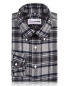 Chemise en flanelle à carreaux bleu marine gris foncé
