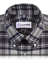 Chemise en flanelle à carreaux bleu marine gris foncé