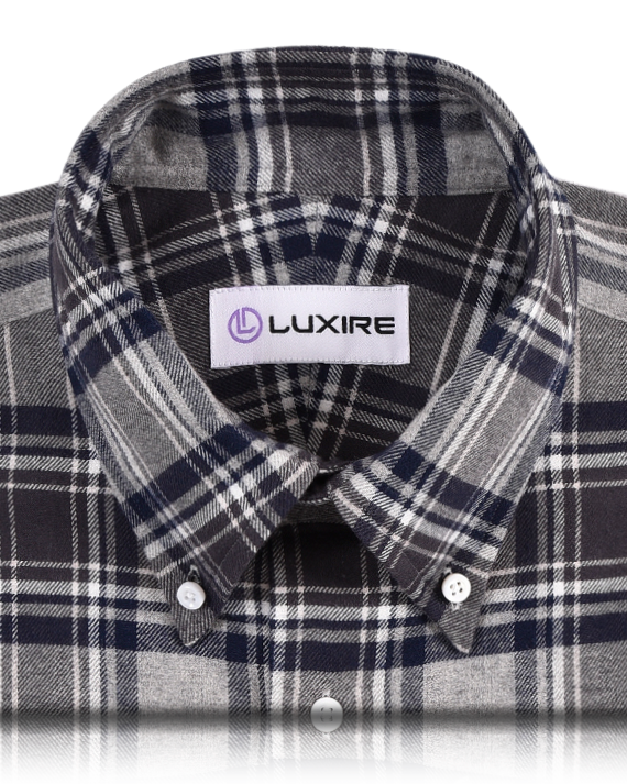 Chemise en flanelle à carreaux bleu marine gris foncé