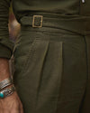 Gurkha Pant in Linen Cotton Canvas: Olive