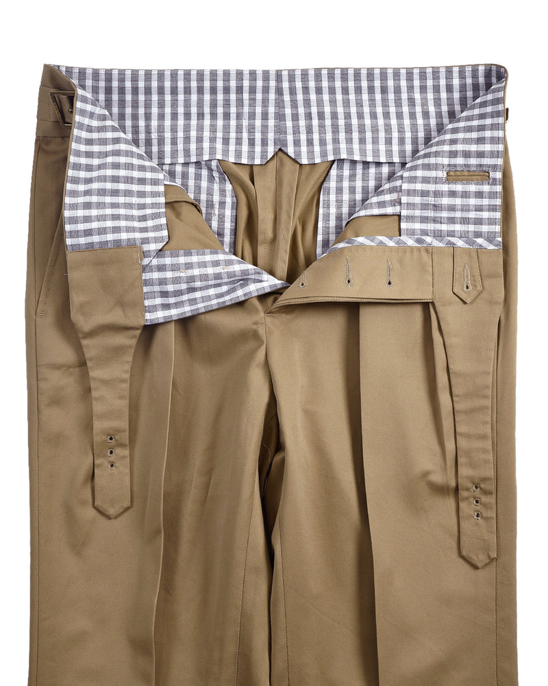 Pantalon Gurkha en sergé de coton : beige fossile sable