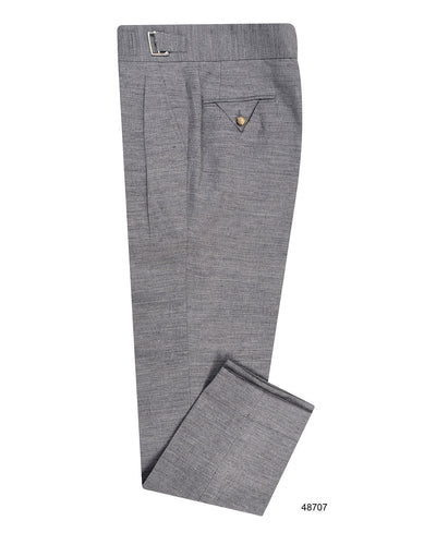 Pantalon Gurkha en lin gris clair Solbiati