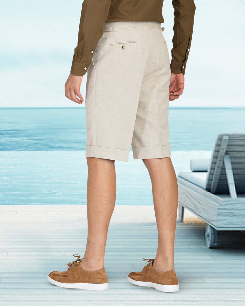 Leinen-Baumwoll-Leinwand: Jute Braune Shorts
