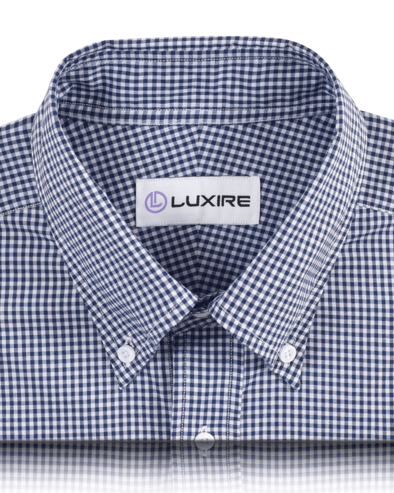 Oxford-blaues Gingham-Karohemd