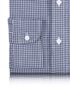 Oxford-blaues Gingham-Karohemd