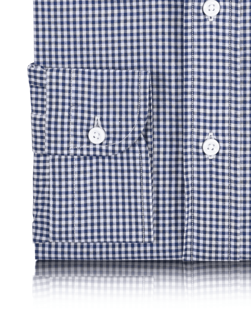 Oxford-blaues Gingham-Karohemd