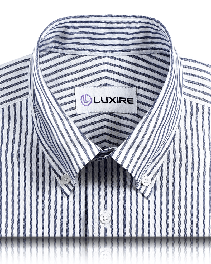 Navy Candy Stripes Pinpoint Oxford-Hemd