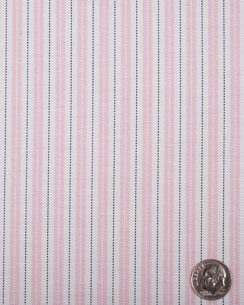 Alumo Oxford Soft Pink und Navy Alternate Stripes