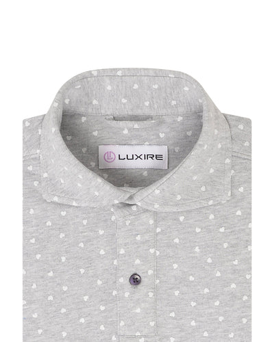 White Heart Print On Grey T-shirt
