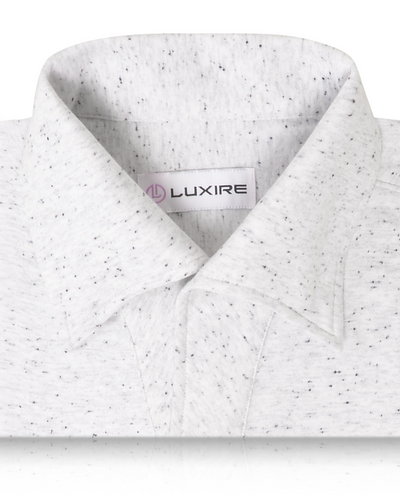 Speckled White Grey Polo Shirt