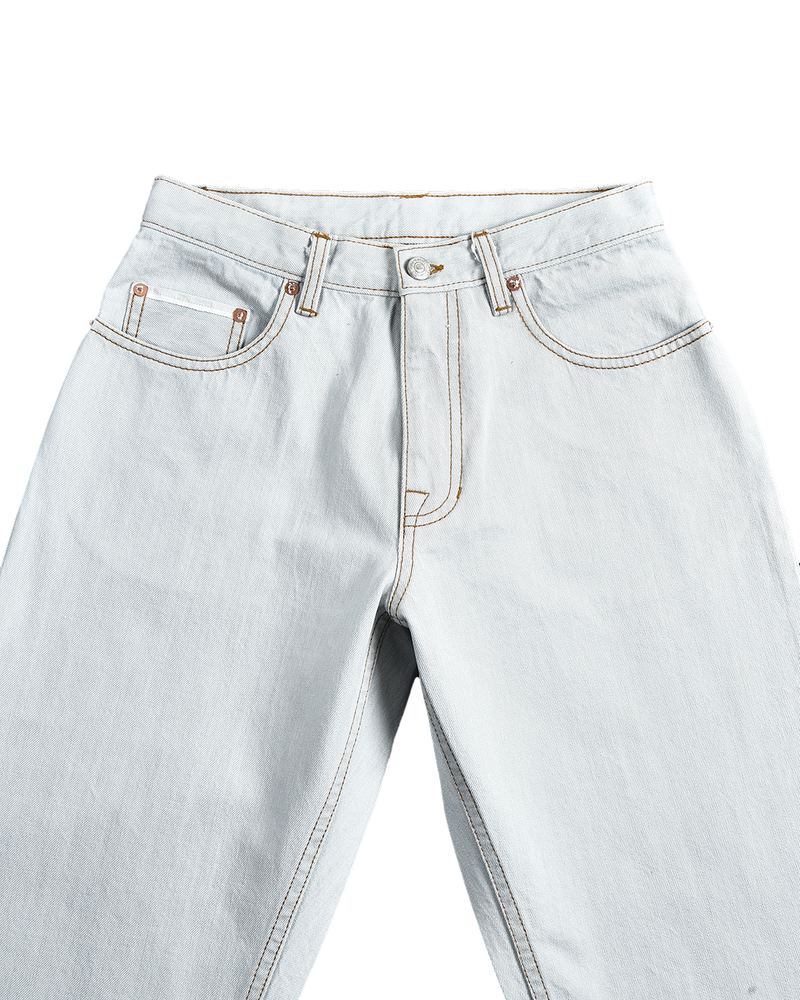 Fade Washed Blue Selvage With Turquoise Tint - 15 Oz Jeans