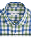 Grün-blaues Gingham-Hemd
