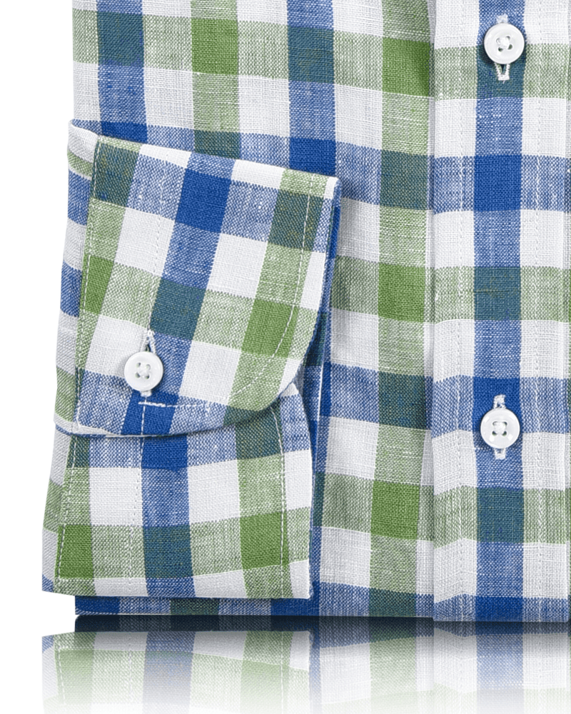 Grün-blaues Gingham-Hemd