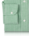 Coton et lin : Chemise classique à rayures vertes et blanches bonbon