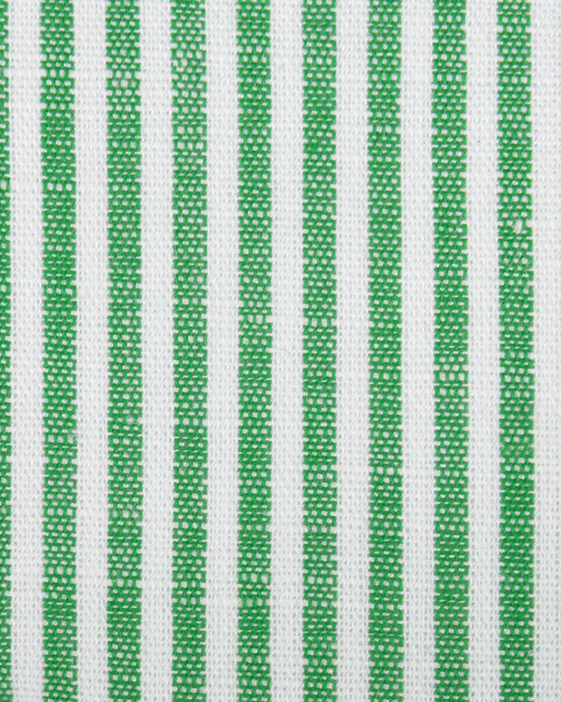 Coton et lin : Chemise classique à rayures vertes et blanches bonbon