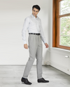 Greenish- Grey Linen Gingham Shirt