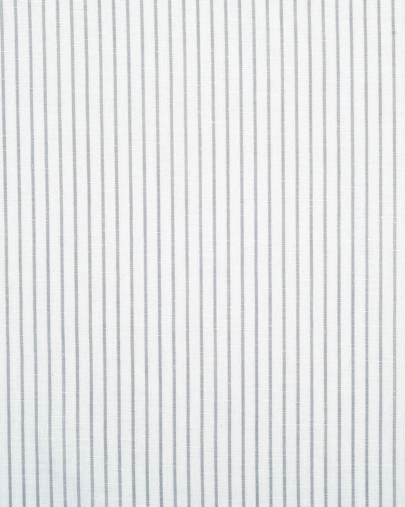 Cotton Linen: Grey Candy Stripes On White Shirt