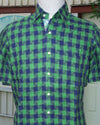 Linen: Indigo Blue Green Madras Gingham