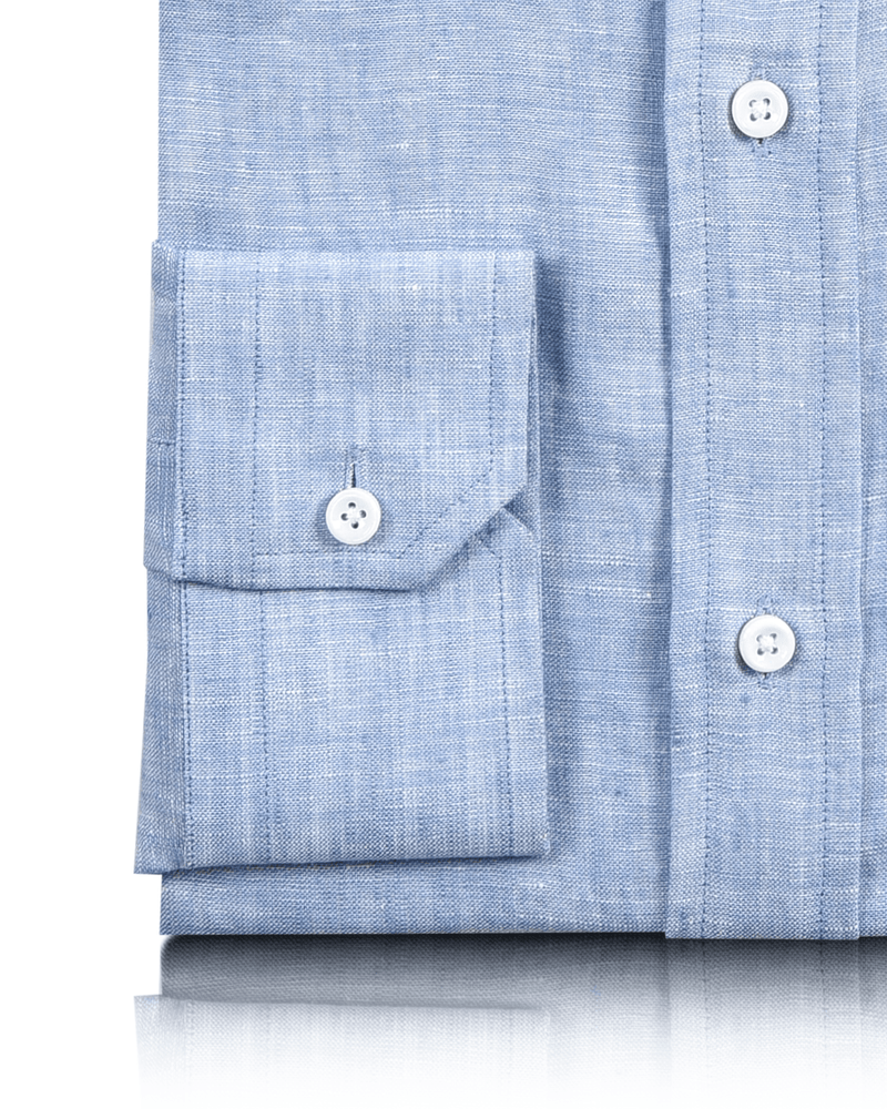 Linen Cotton: Light Blue Chambray Shirt