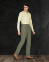 Light Olive Green Slub Linen Shirt