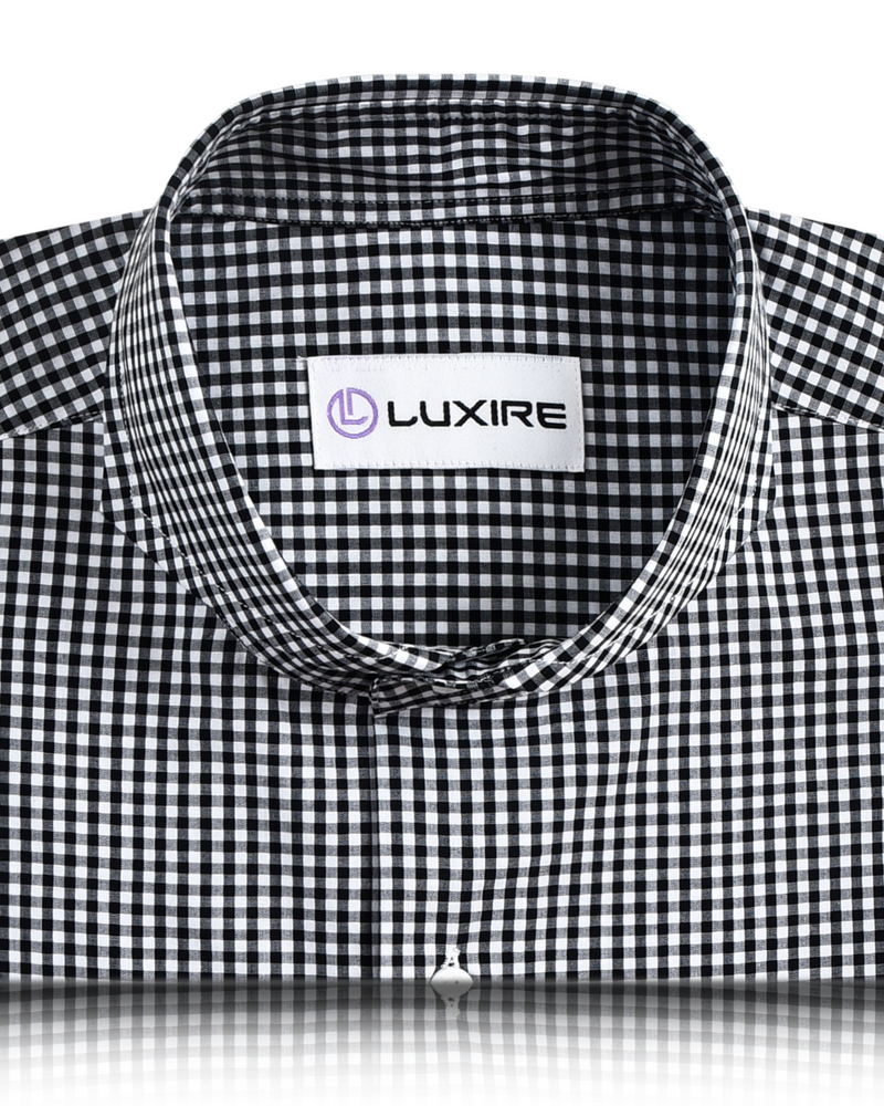 Schwarz-weißes Micro-Gingham-Hemd