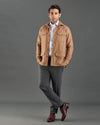 VBC: Sand Woolen Flannel Shirt Jacket