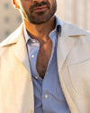 Linen Vintage Cream Birdseye Shirt Jacket
