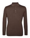 EZS Merino-Wollpolo, braun, langärmlig