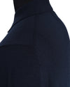 Marineblaues Langarm-Poloshirt aus Merinowolle von EZS