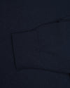 Marineblaues Langarm-Poloshirt aus Merinowolle von EZS