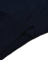 Marineblaues Langarm-Poloshirt aus Merinowolle von EZS