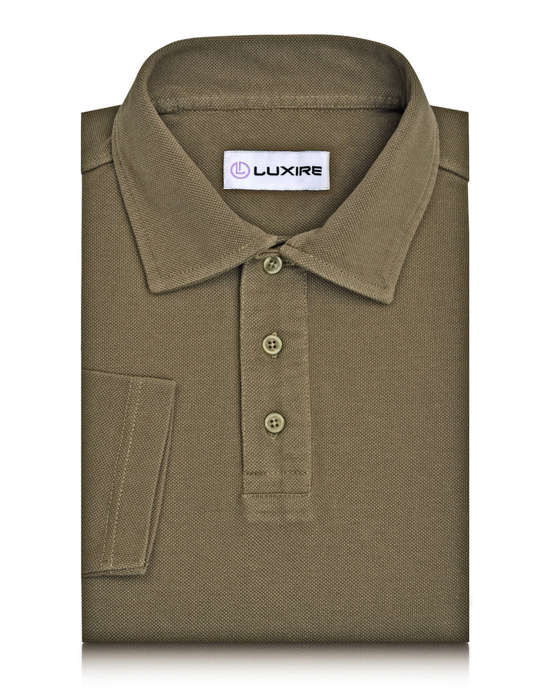 EZS Aria Olive Langarm-Polohemd