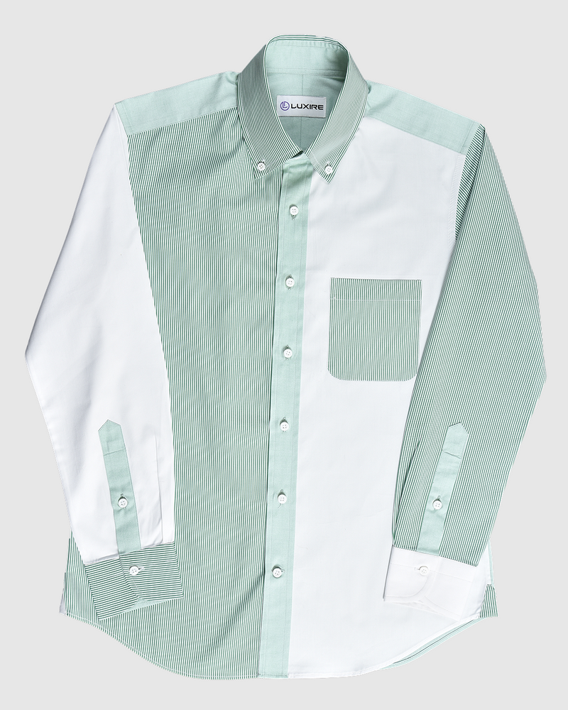 Grün-weißes Fun-Shirt aus Baumwolle